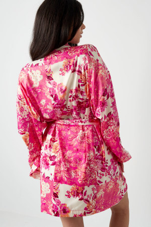 Kimono Court Vert Fleurs - Multi h5 Image6