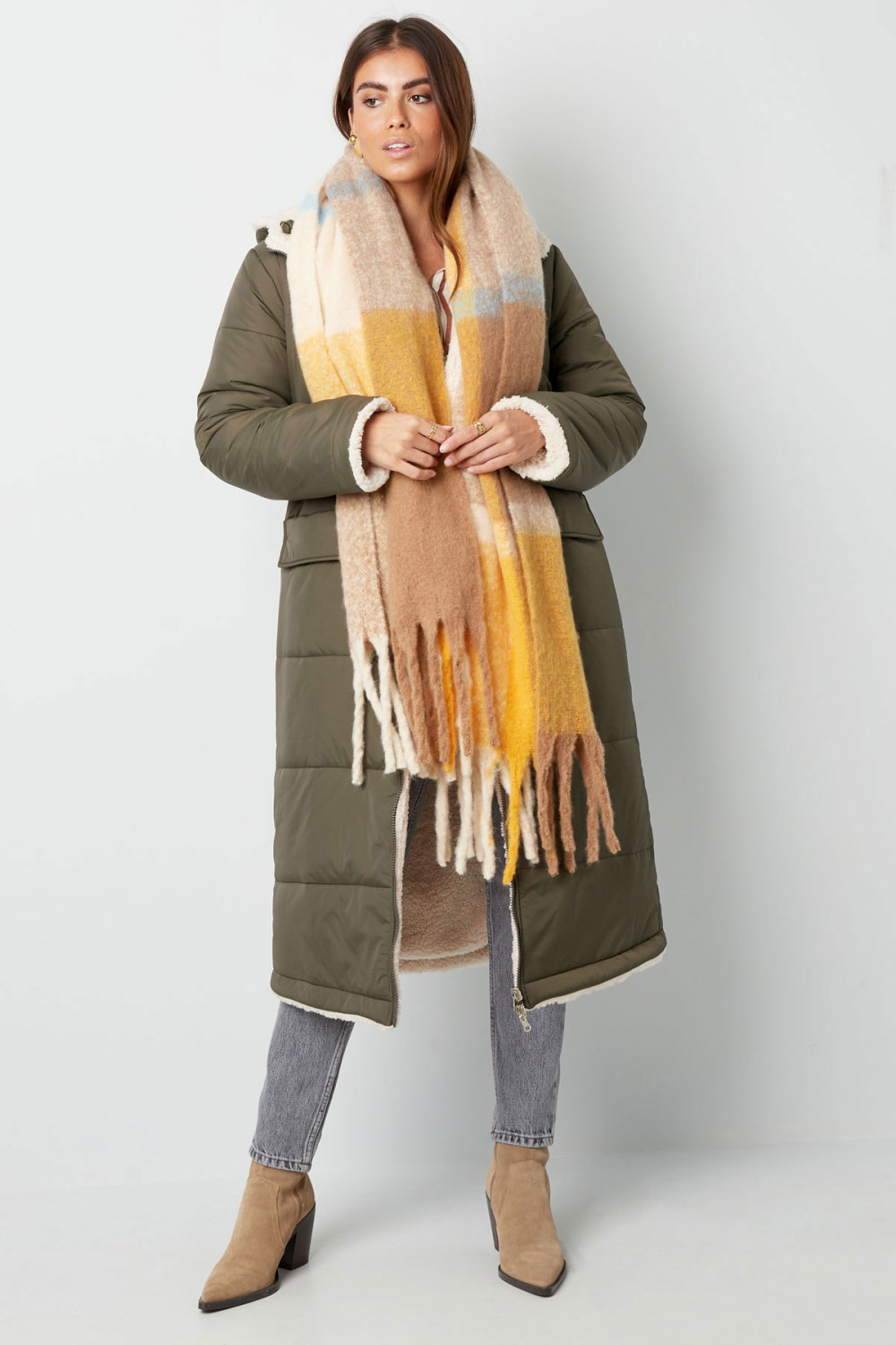 Manteau D'hiver Long Pour Femme Avec Doublure En Fausse Fourrure Et Capuche Amovible Image2