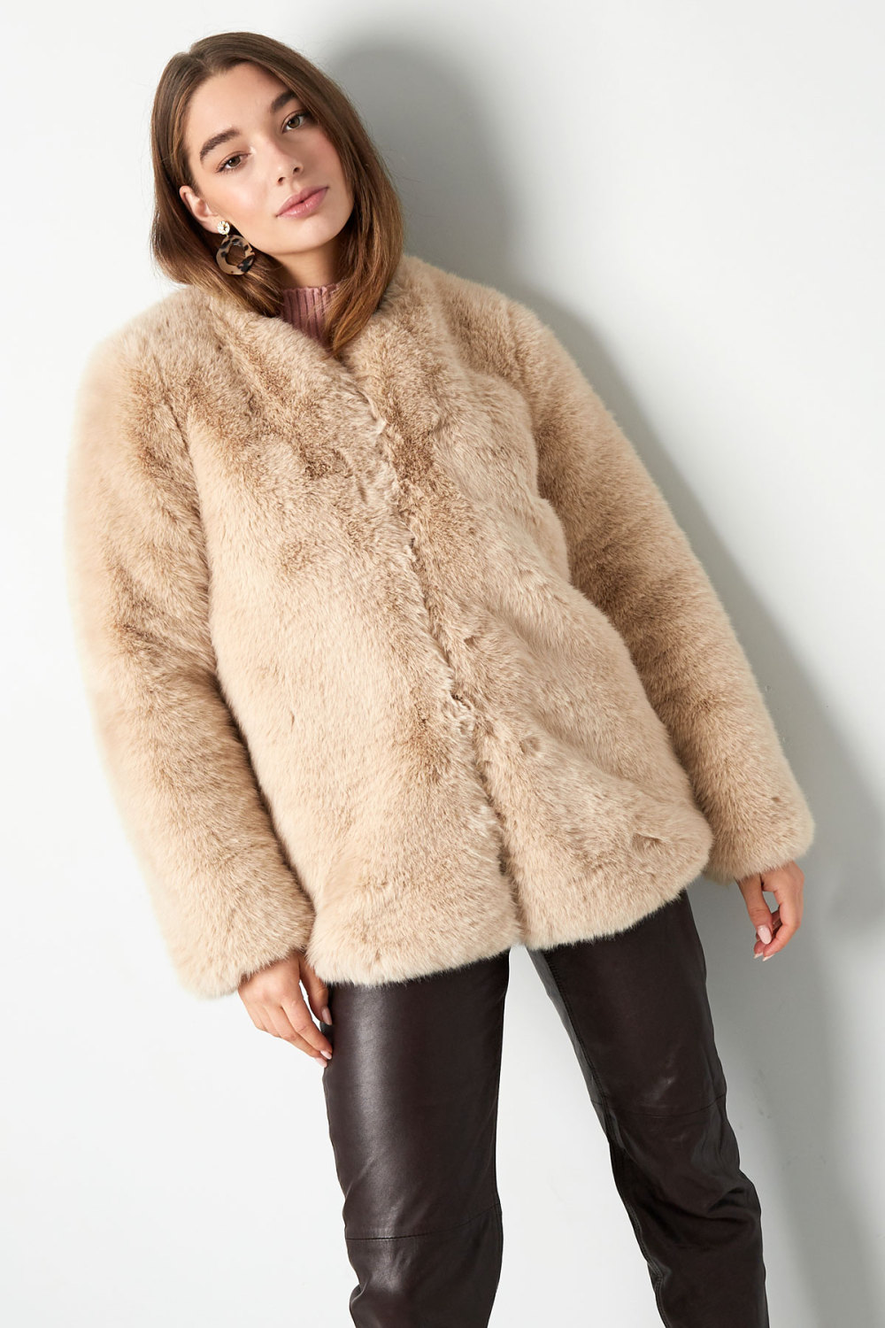 Manteau En Fourrure Synthétique Femme Chaud Manches Longues Image7