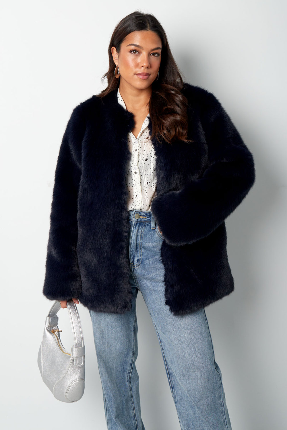 Manteau En Fourrure Synthétique Femme Chaud Manches Longues Image3