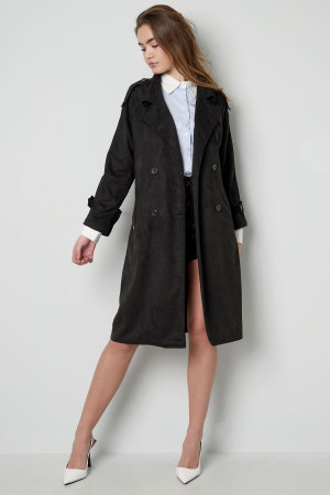 Manteau Trench Femme En Polyester Classique À Double Boutonnage Avec Ceinture h5 Image13