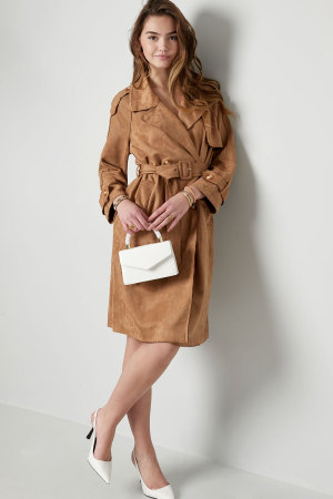 Manteau Trench Femme En Polyester Classique À Double Boutonnage Avec Ceinture h5 Image11