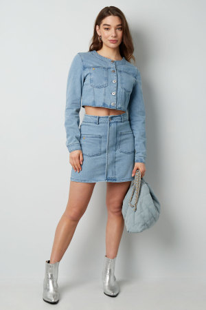 Veste Courte En Jean Avec Boutons h5 Image4