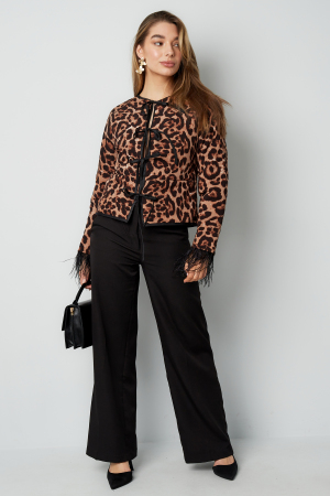 Veste Femme En Polyester Imprimé Léopard Détail Franges h5 Image3
