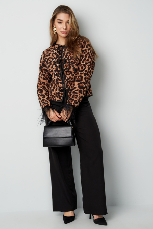 Veste Femme En Polyester Imprimé Léopard Détail Franges h5 Image4