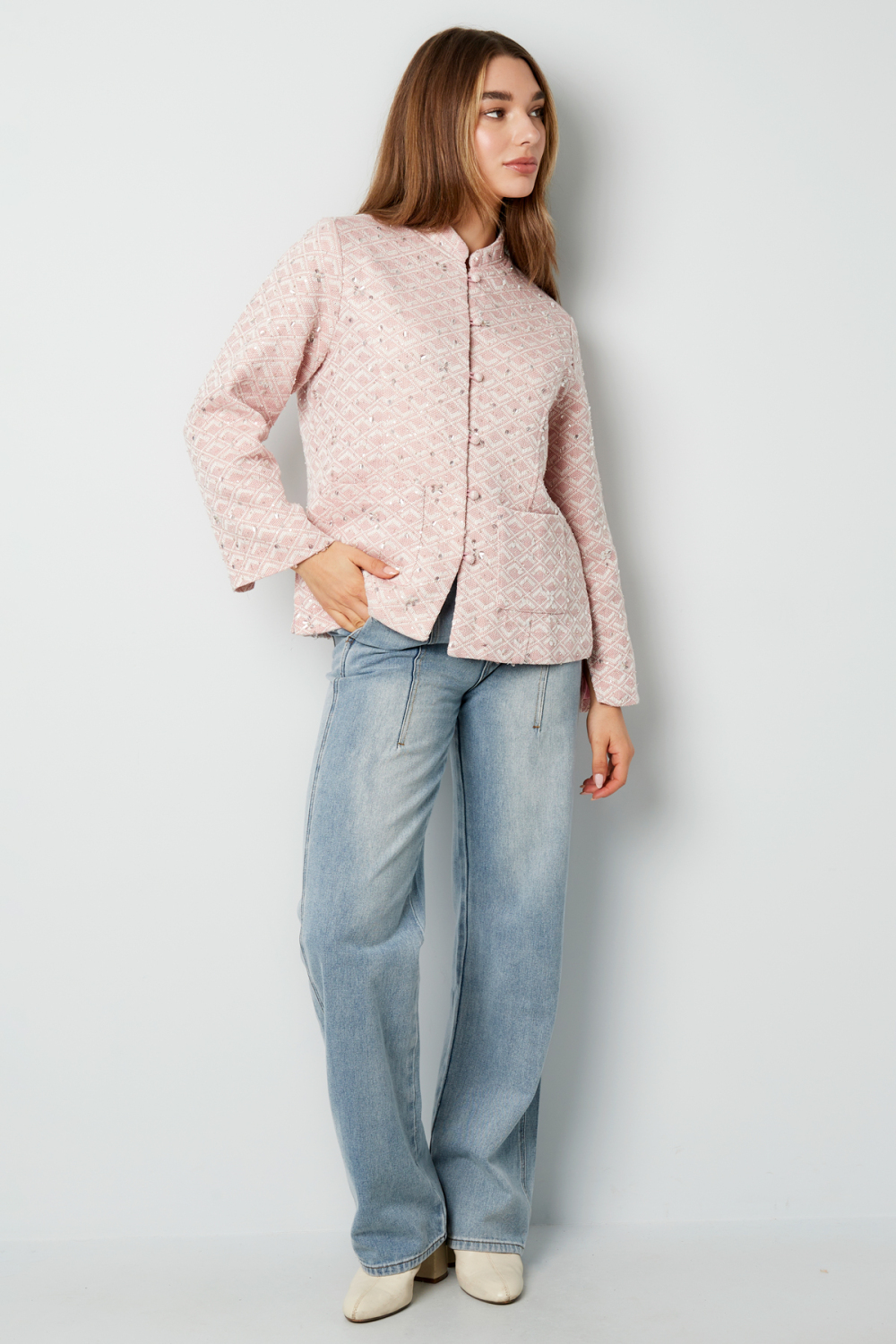 Veste Femme En Polyester Style Chinois Motif Brodé Image3