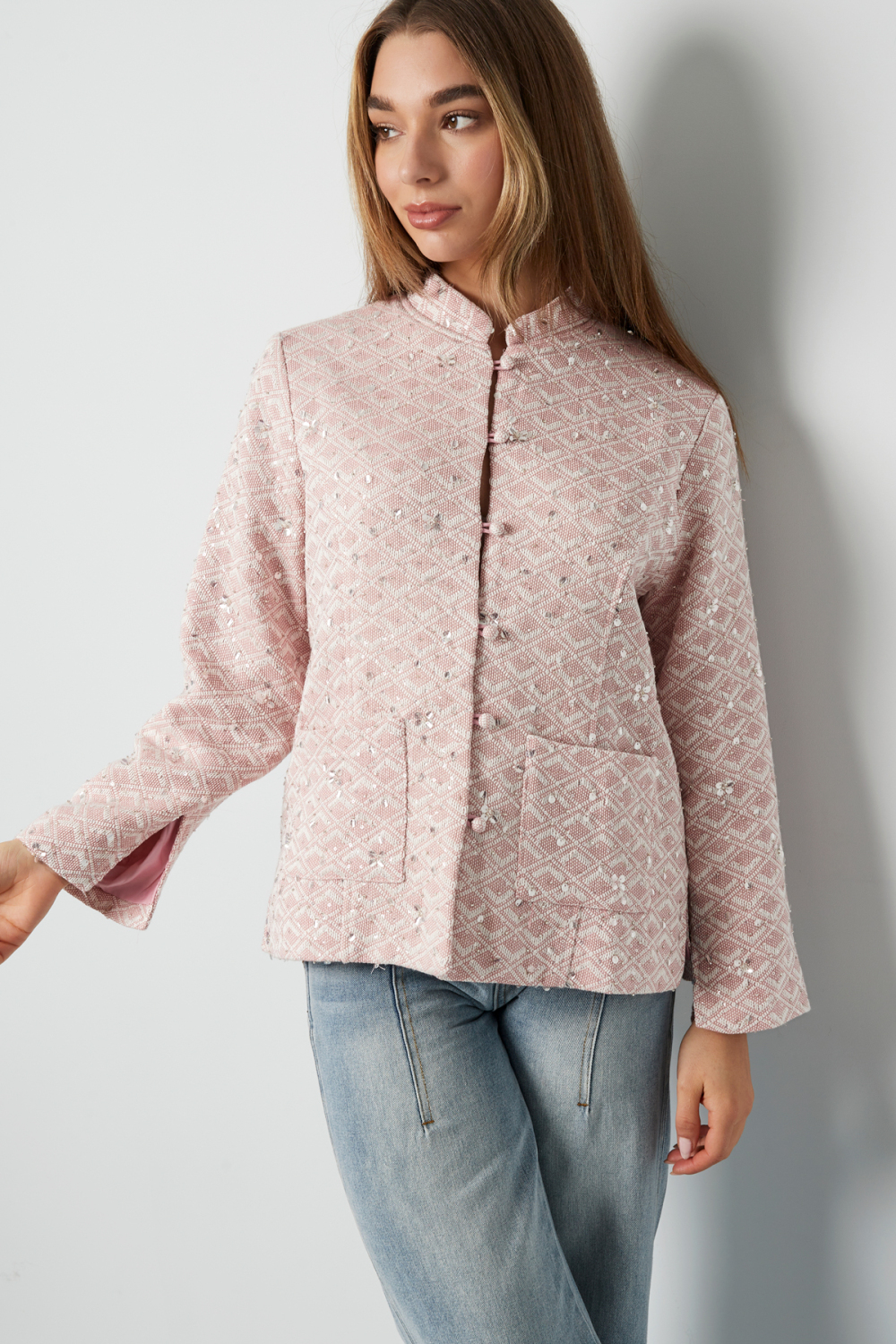 Veste Femme En Polyester Style Chinois Motif Brodé Image4