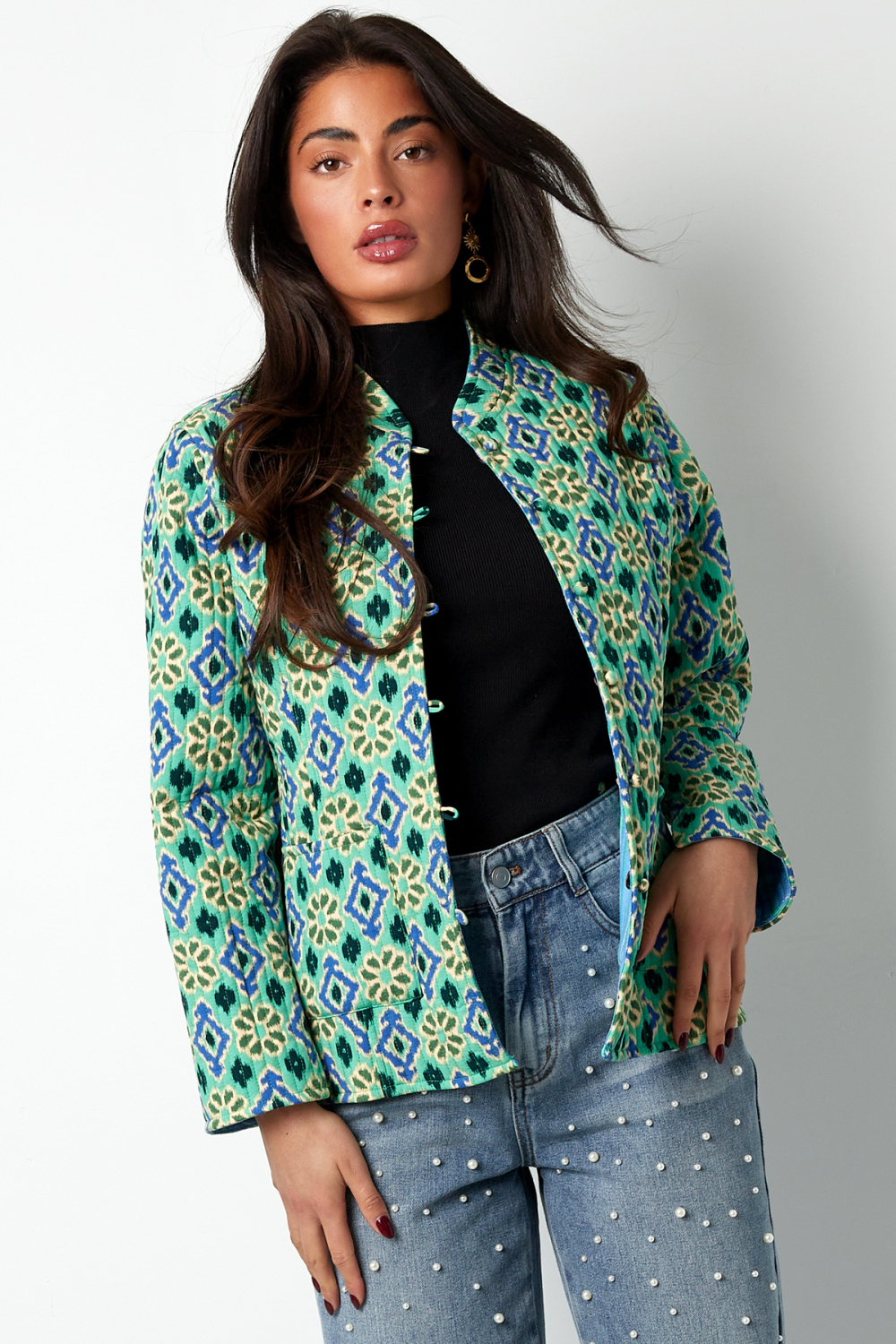 Veste Femme En Rayonne Imprimé Géométrique Image3