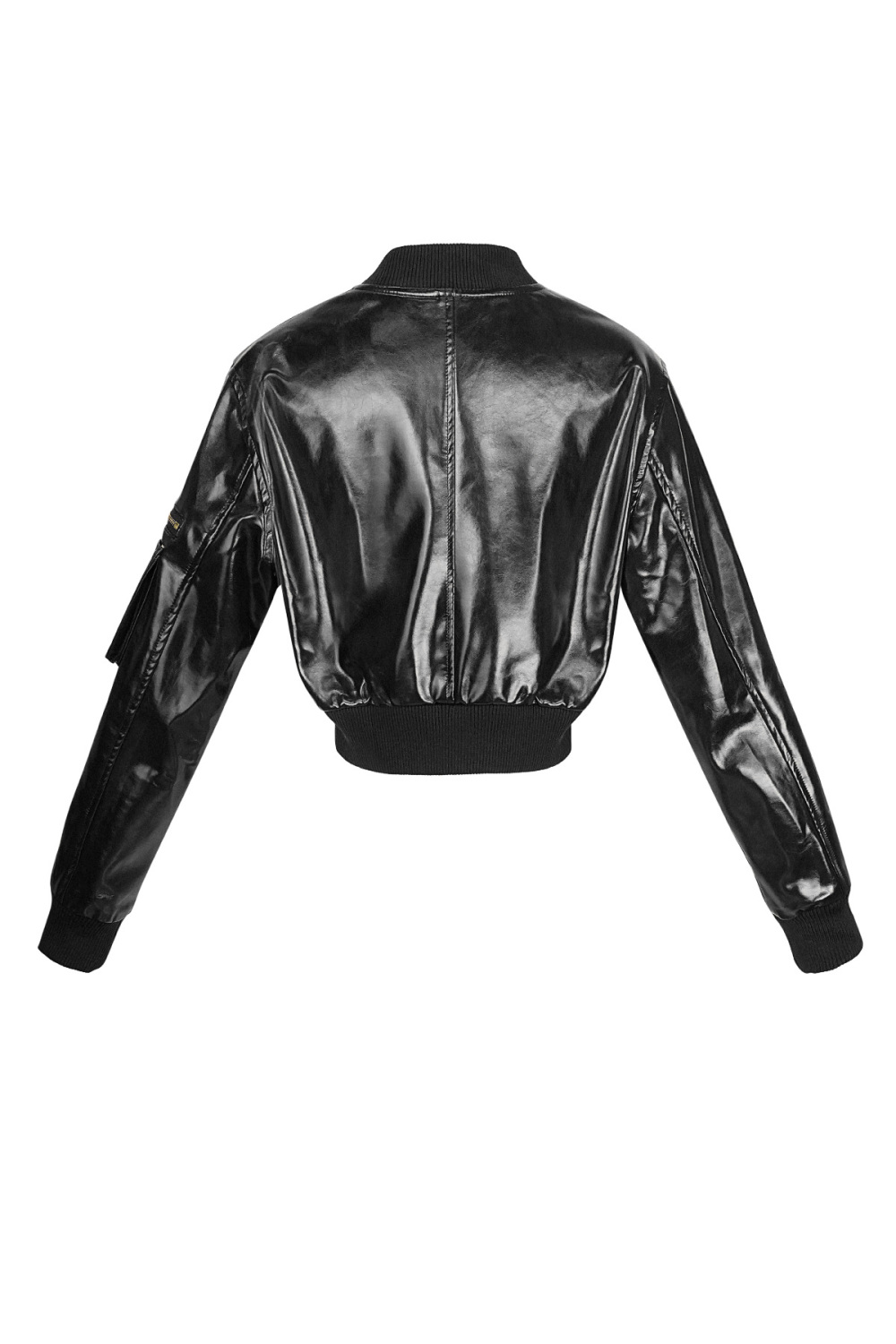 Veste Bomber Courte Femme En Pu Style Sportif Image10