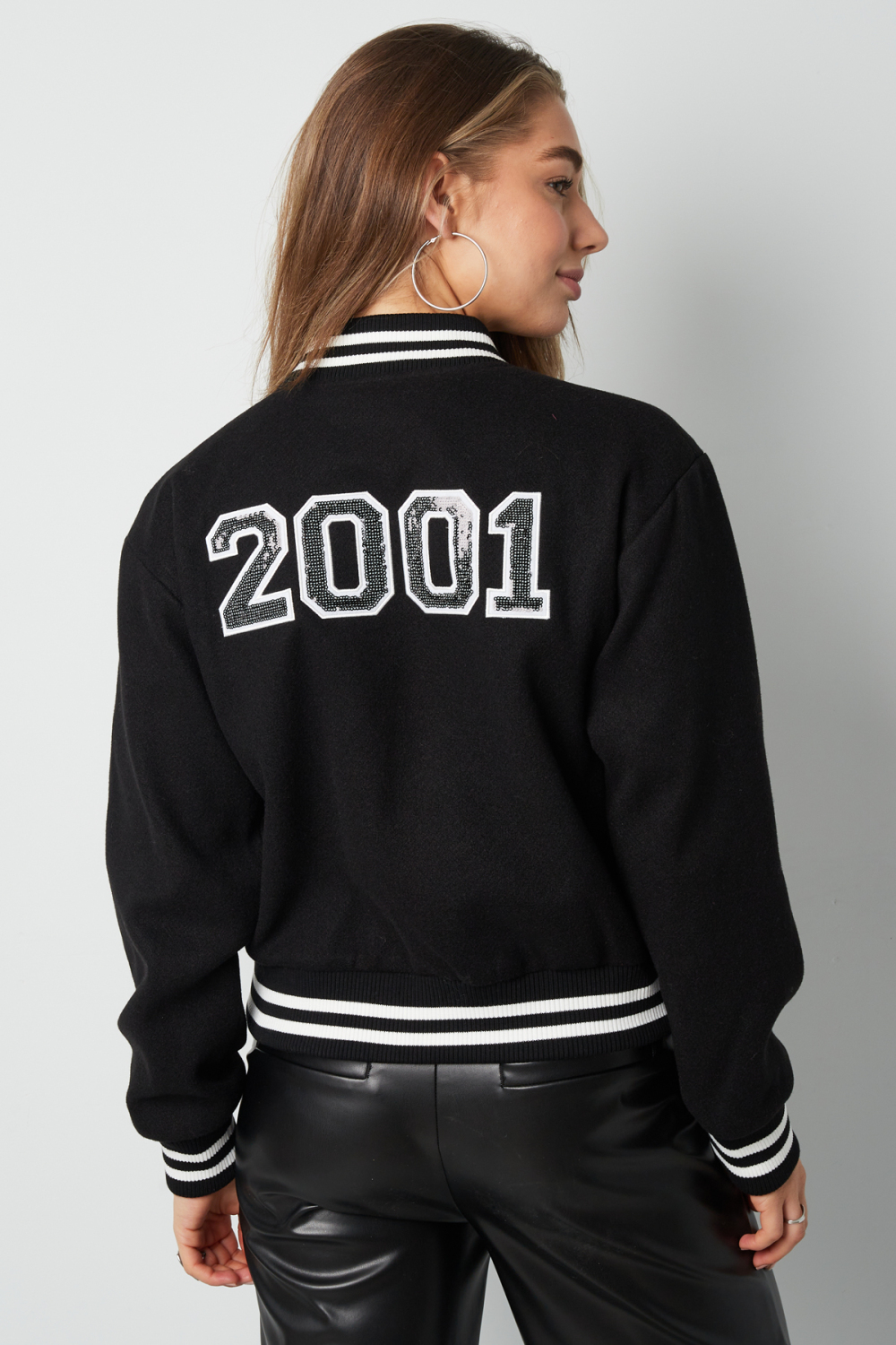 Veste Bomber Femme En Polyester Sportive Numéro Brodé h5Image4