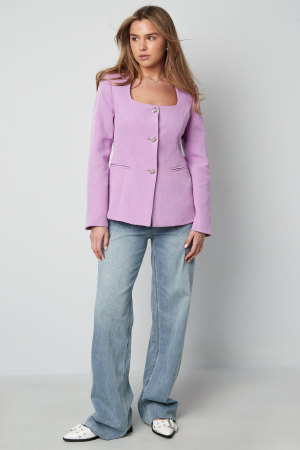 Blazer Femme Polyester Col Carré Coupe Cintrée h5 Image5