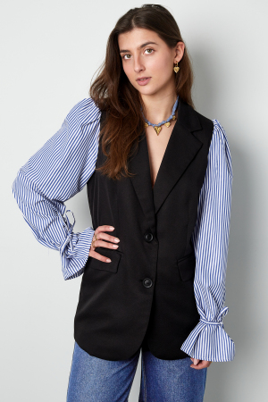 Gilet Structuré Pour Femme Avec Manches Rayées Détachables h5 Image2