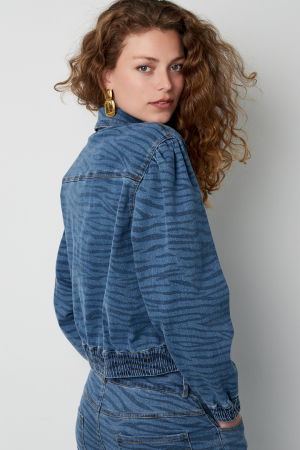 Veste En Jean Femme Coupe Courte Motif Tigre h5 Image5