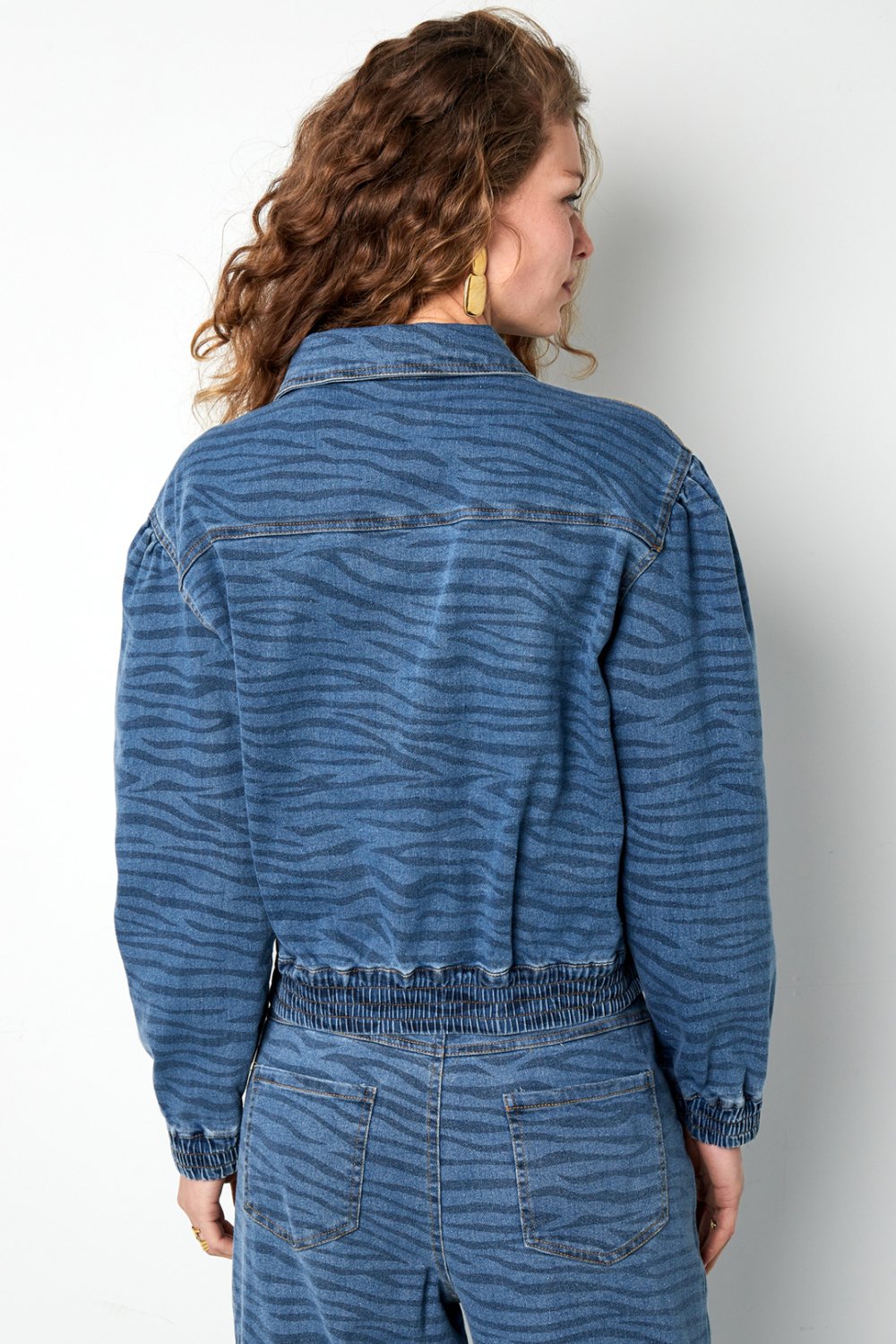 Veste En Jean Femme Coupe Courte Motif Tigre h5Image6