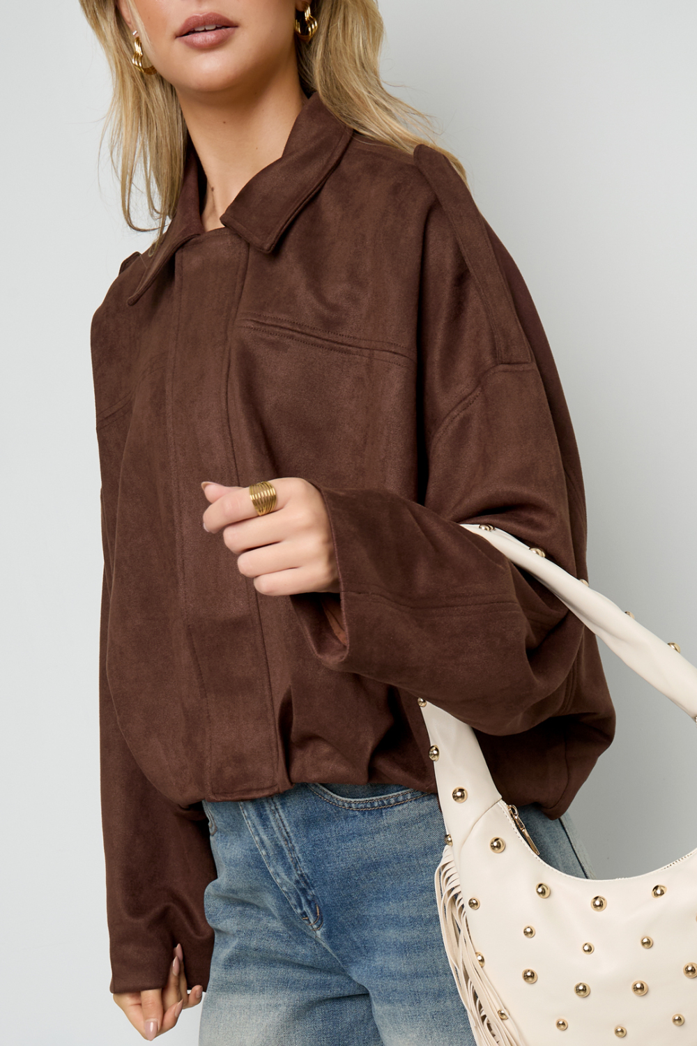 Veste Femme En Fibre De Polyester Tissée Style Décontracté Automne/Hiver Image5