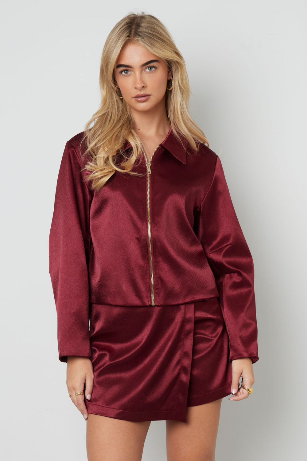 Tissu Polyester Fibre Veste Femme Casual Automne/Hiver Couleur Unie Image7
