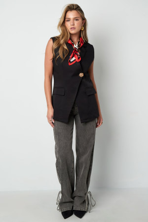 Blazer Sans Manches Pour Femme En Polyester Tissé Casual Design Asymétrique h5 Image10