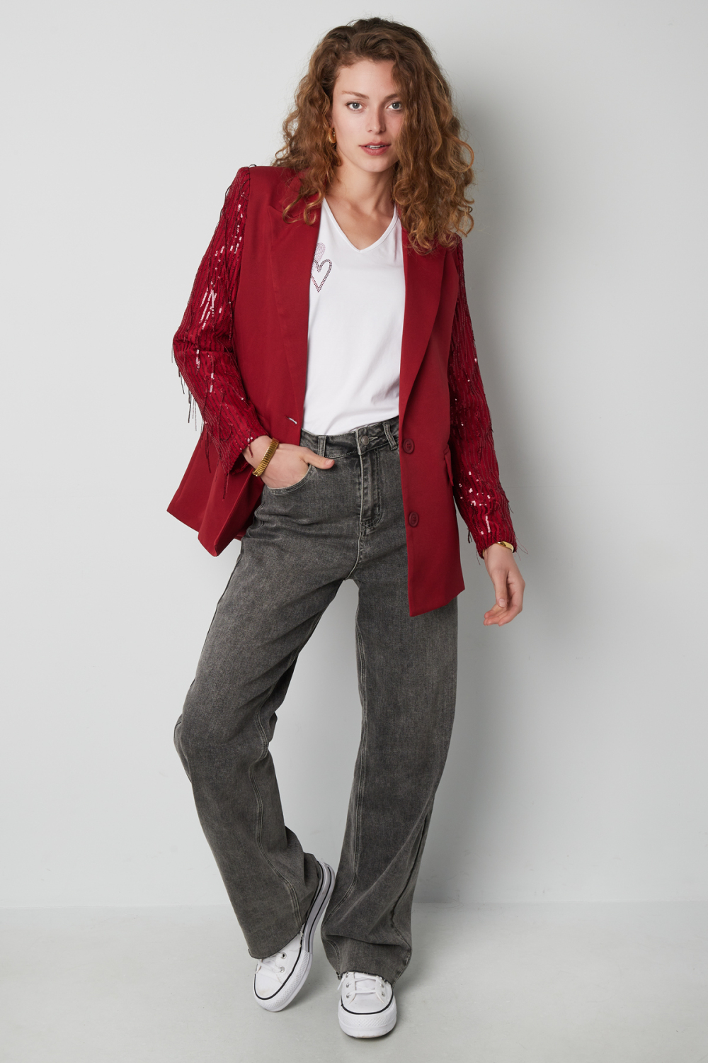 Veste Femme En Polyester À Manches Frangées Design h5Image2