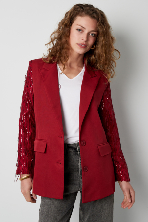 Veste Femme En Polyester À Manches Frangées Design h5 Image3