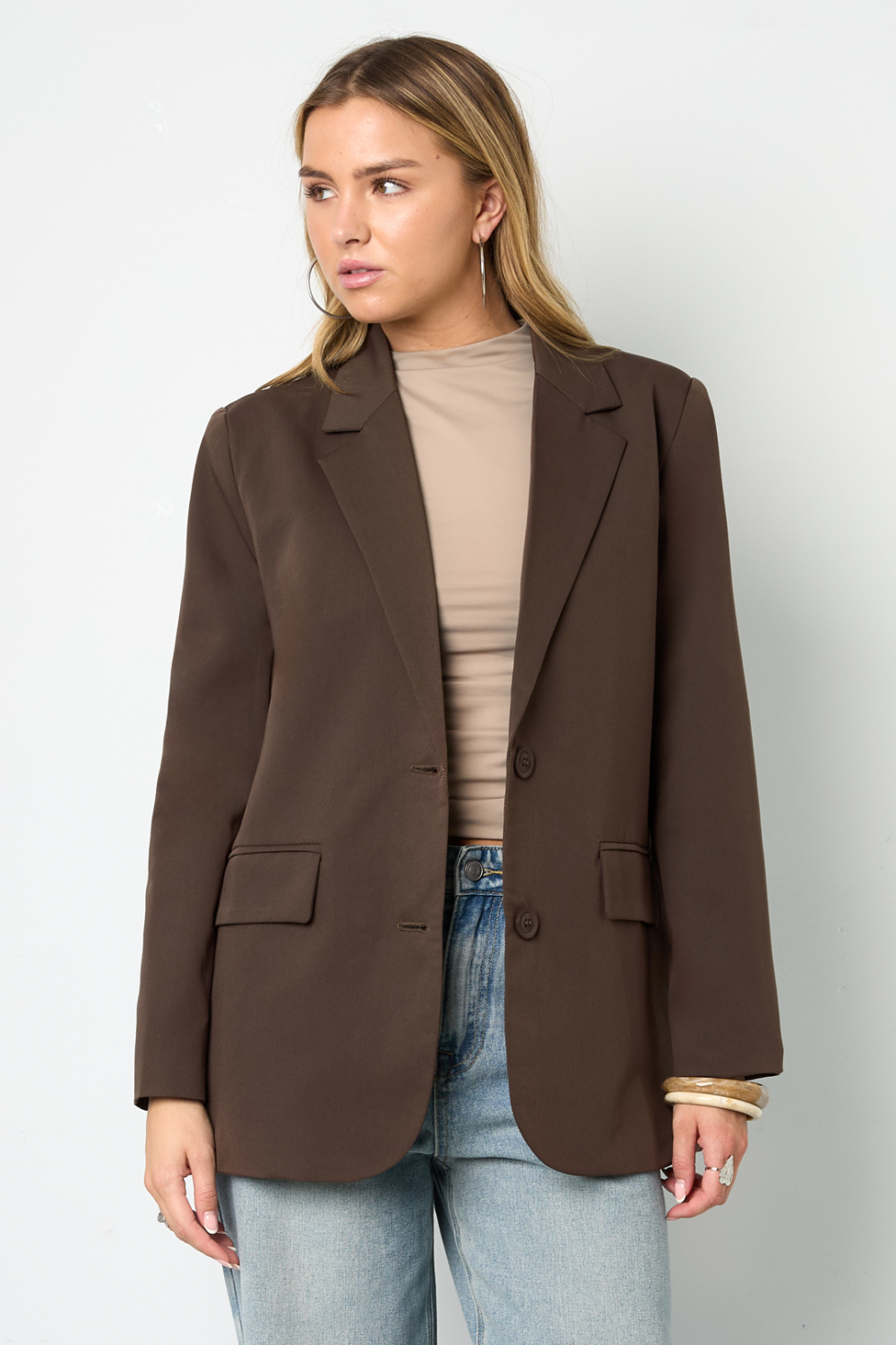 Tissu Polyester Fibre Veste Femme Élégante Lettres Image10