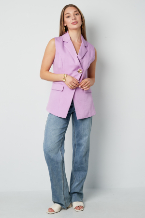 Blazer Sans Manches Pour Femme En Polyester Tissé Casual Design Asymétrique h5 Image5