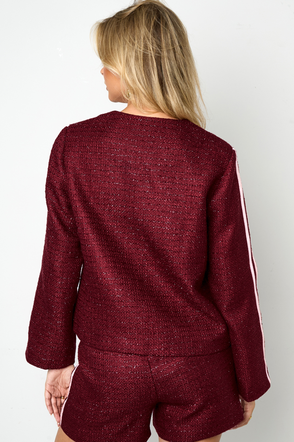 Tissu En Fibre De Polyester Femmes Veste Élégante À Carreaux Automne/Hiver h5Image7