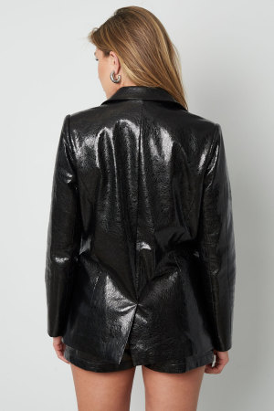 Veste En Cuir Pu Pour Femme Ensemble Avec Finition Brillante h5 Image7