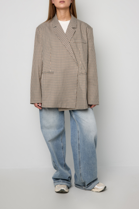 Blazer à carreaux oversize