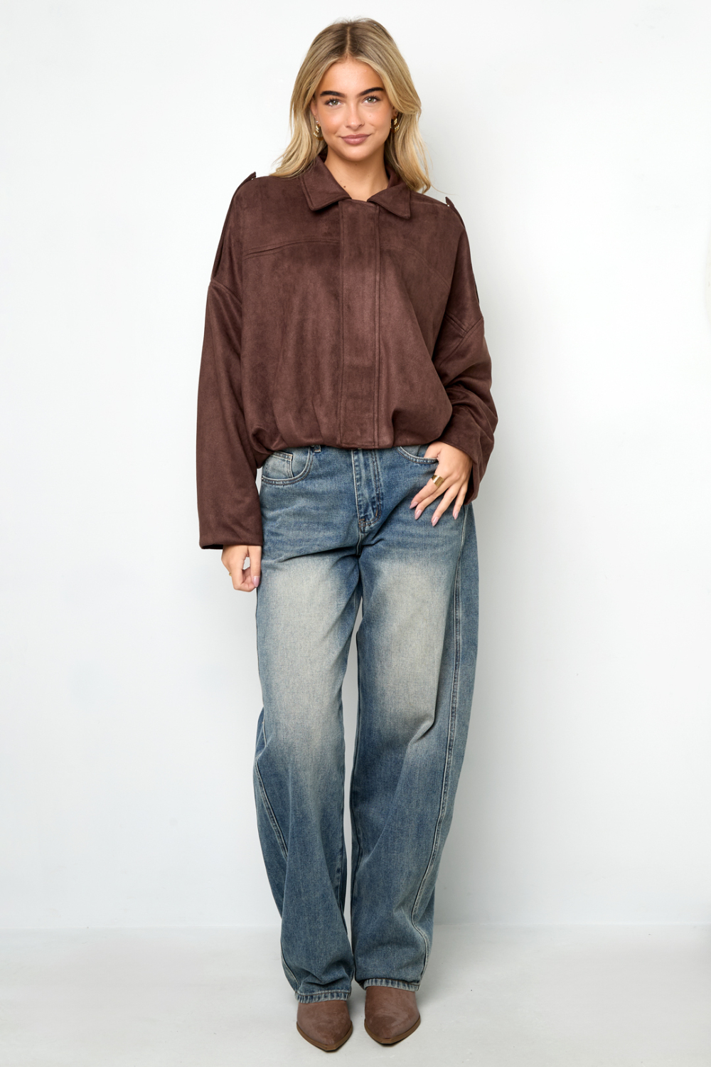 Veste Femme En Fibre De Polyester Tissée Style Décontracté Automne/Hiver Image6