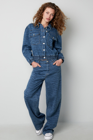 Veste En Jean Femme Coupe Courte Motif Tigre h5 Image8