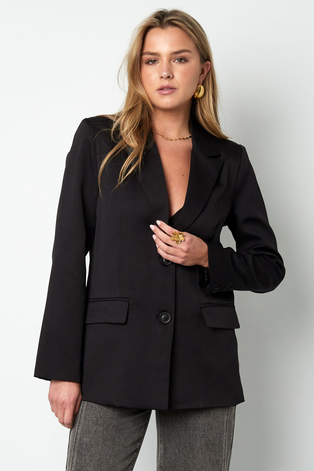 Polyester Ensemble Costume Femme Coupe Élégante Détail Nœud h5Image3