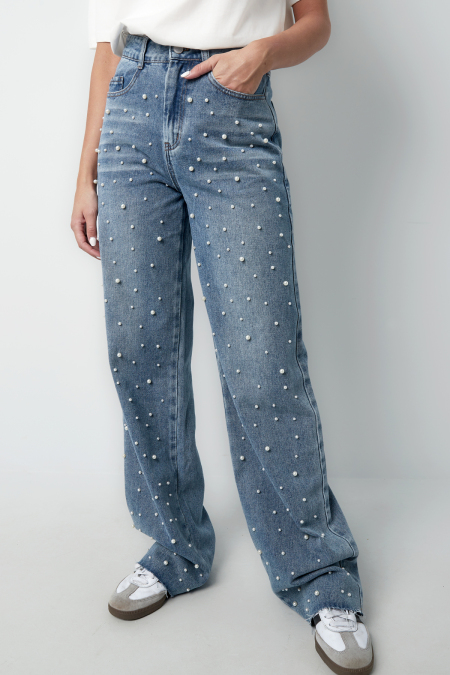 Cotton Woven Femme Pantalon Droit Jean Casual Polka Dots