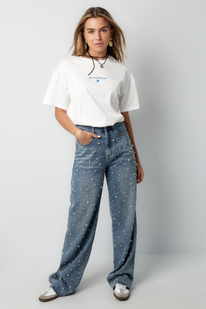 Cotton Woven Femme Pantalon Droit Jean Casual Polka Dots h5 Image3