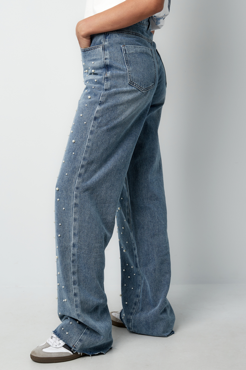 Cotton Woven Femme Pantalon Droit Jean Casual Polka Dots Image5