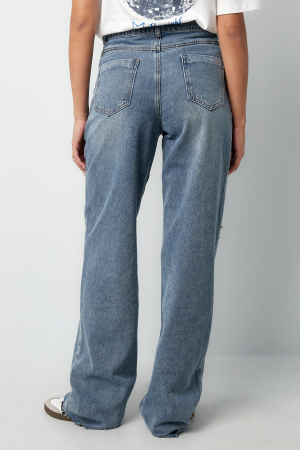 Cotton Woven Femme Pantalon Droit Jean Casual Polka Dots h5 Image8