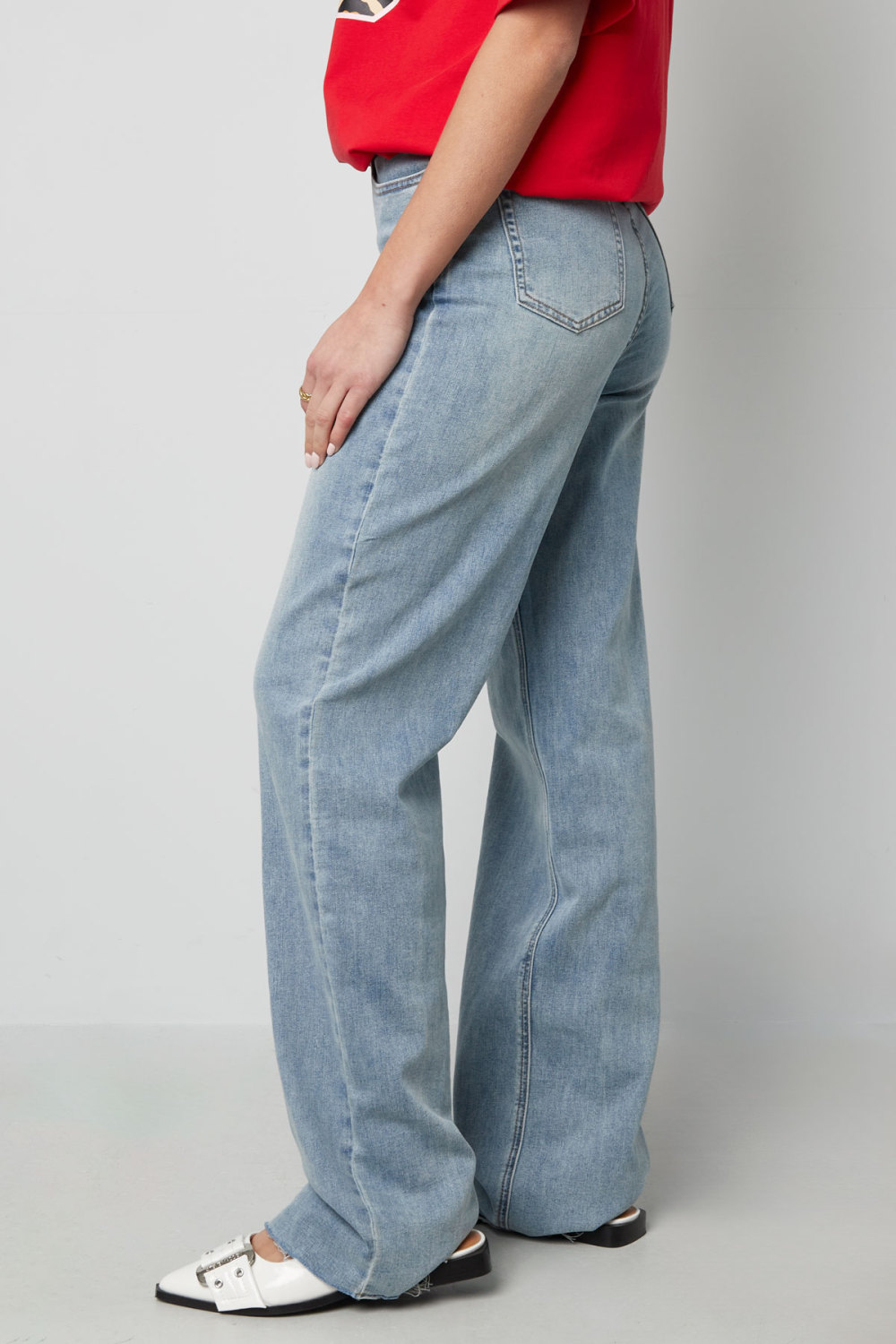 Cotton Woven Femme Pantalon Droit Casual Solid Color Image2