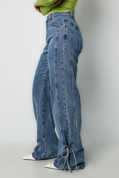 Coton Tissé Pantalon Droit Femme Style Décontracté Détail Nœud