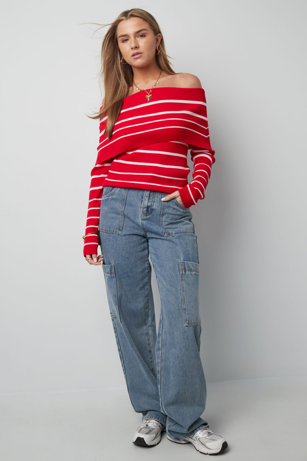 Coton Tissé Pantalon Droit Femme Casual Couleur Unie Indigo Moyen Image4