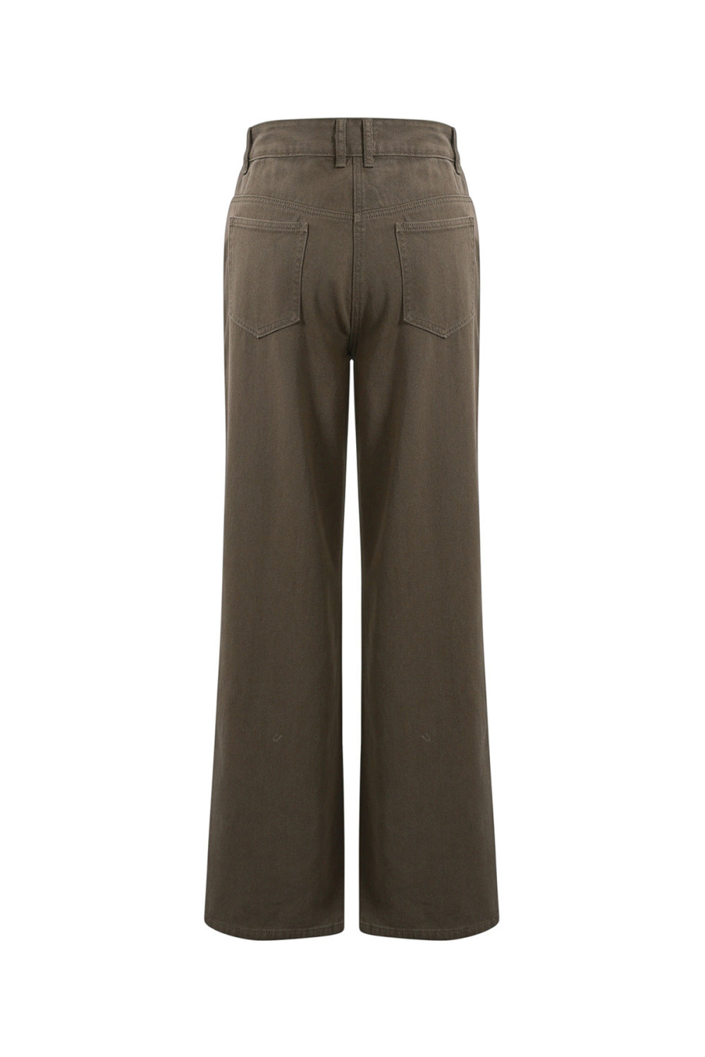 Coton Tissé Pantalon Droit Femme Casual Couleur Unie Image2