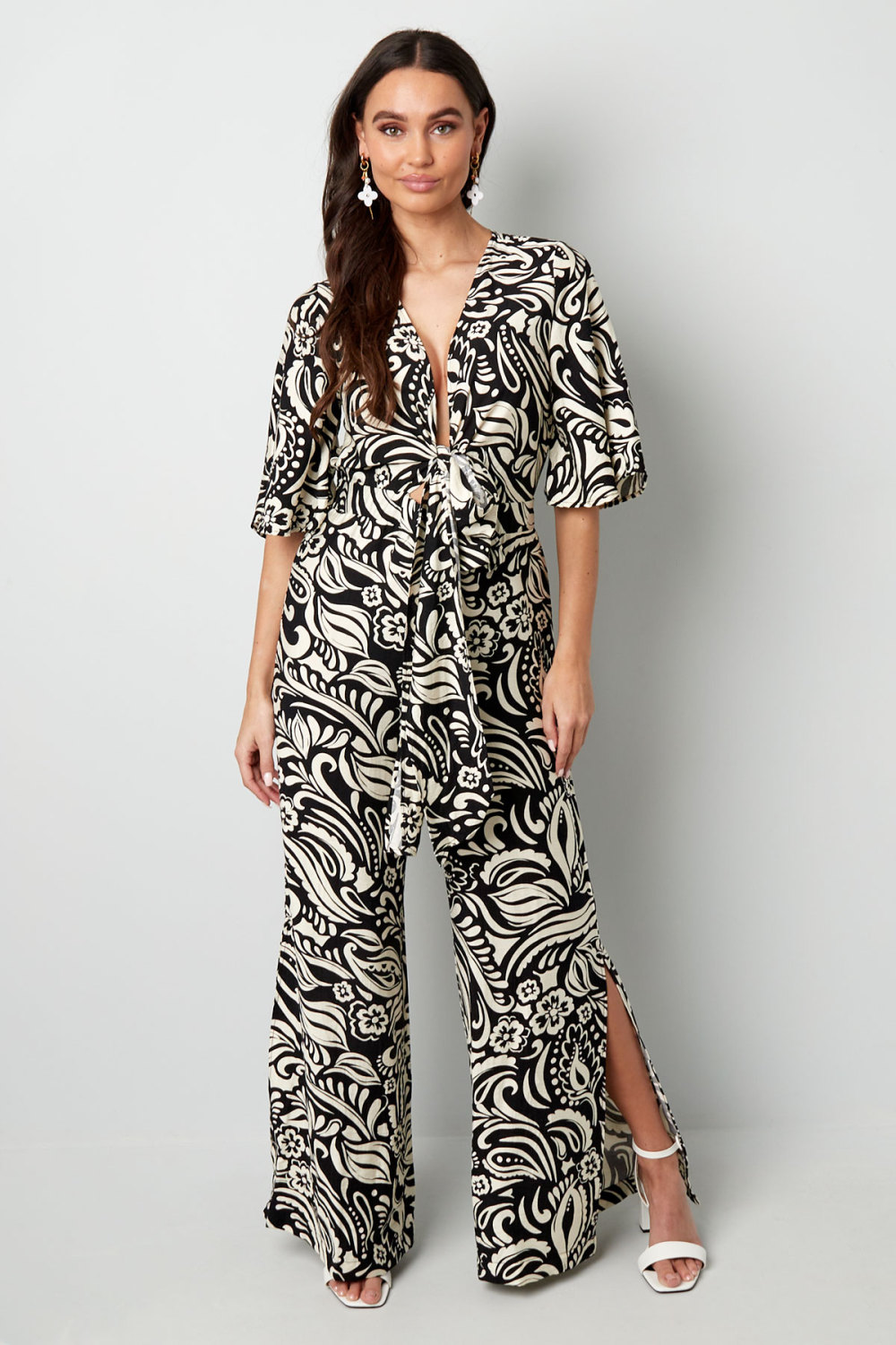 Combinaison Femme En Viscose Imprimé Boho Pantalon Large Image2