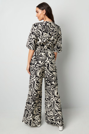 Combinaison Femme En Viscose Imprimé Boho Pantalon Large h5 Image3