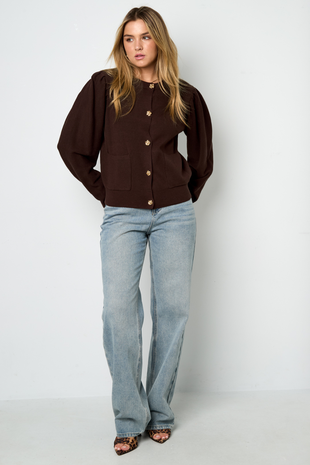 Cardigan Tricoté Viscose Femme Automne/Hiver Décontracté Couleur Unie Image12