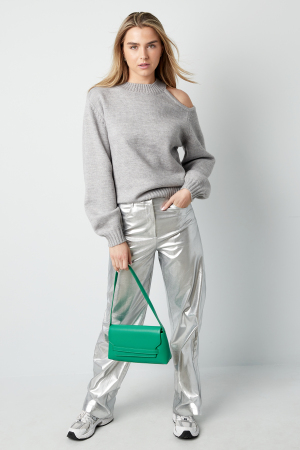Pull Col Montant Pour Femme Avec Découpe Asymétrique À L'épaule h5 Image11