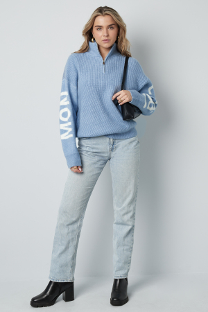 Pull À Capuche En Laine Mélangée Pour Femme Avec Fermeture Éclair Quart Et Manches Graphiques h5 Image8