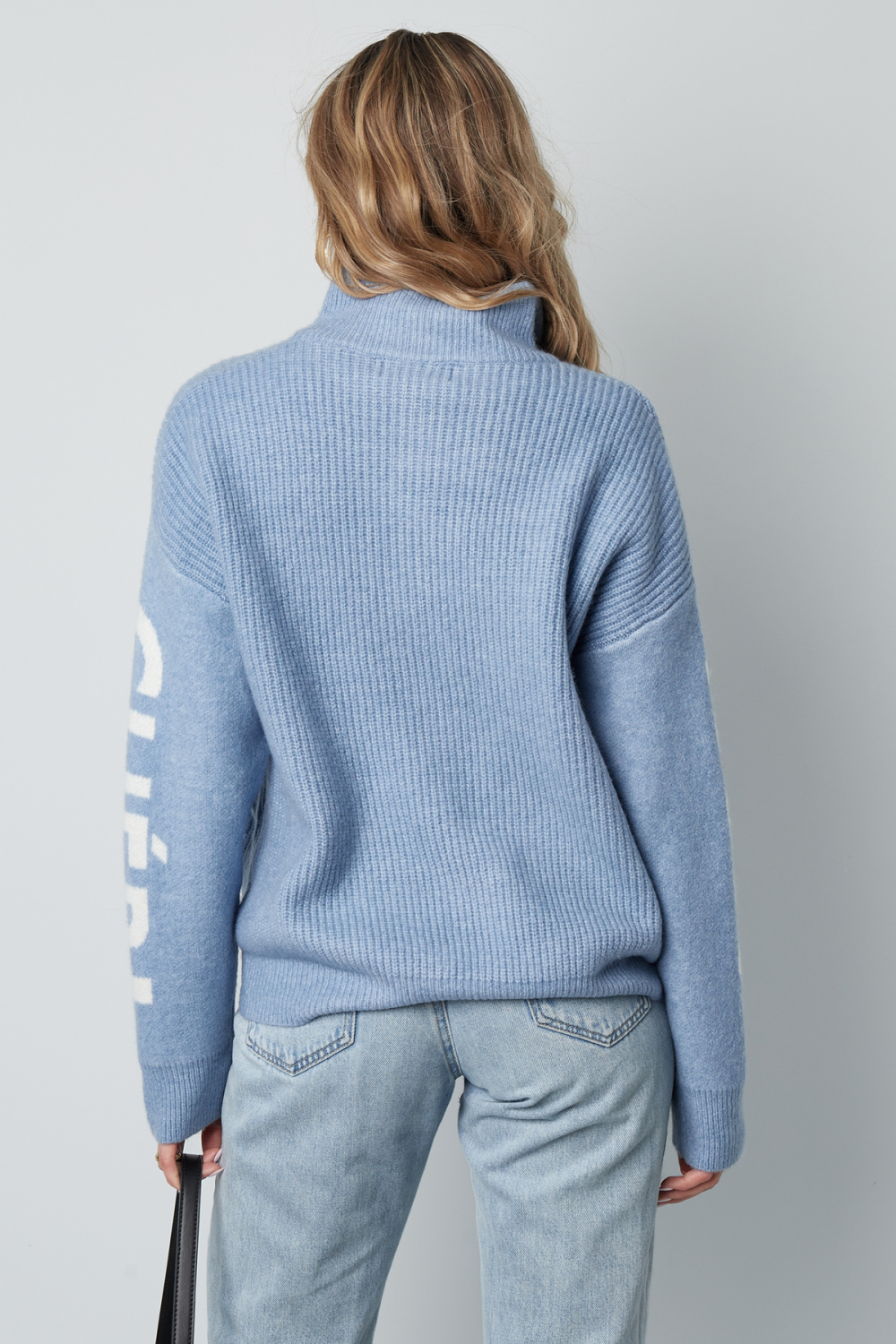 Pull À Capuche En Laine Mélangée Pour Femme Avec Fermeture Éclair Quart Et Manches Graphiques Image9