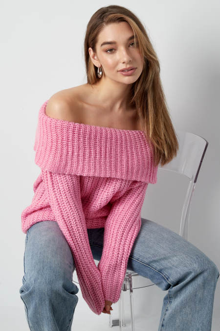 Recycled polyester blend Pulls Tricotés Off-Shoulder Automne/Hiver