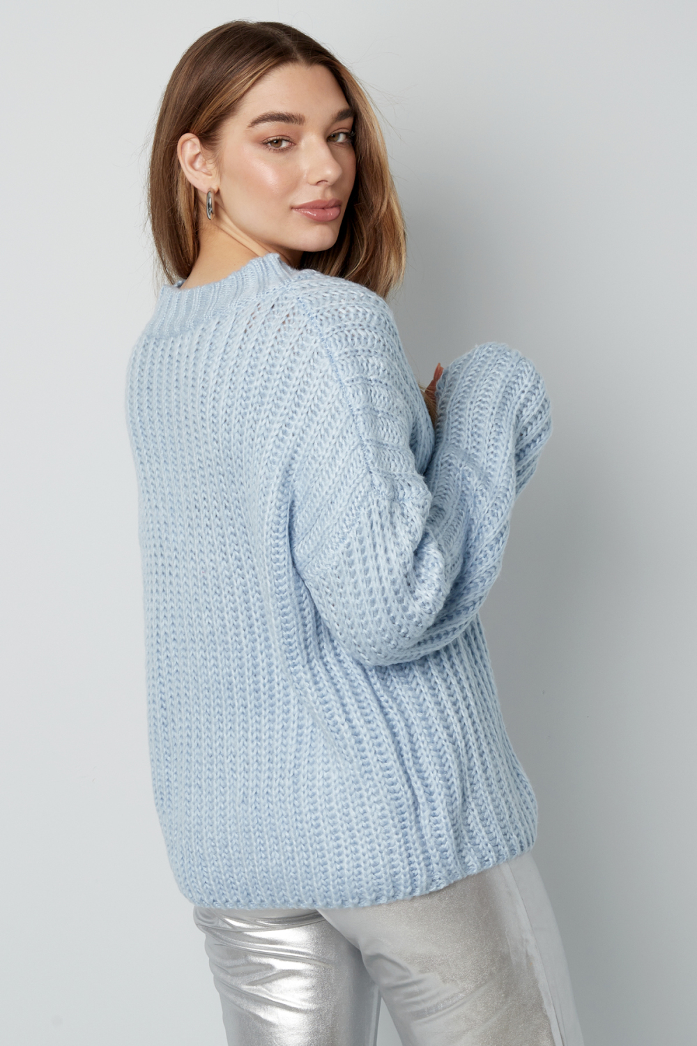 Pulls Femme Oversized En Coton Tricoté Maille Epaisse Image4