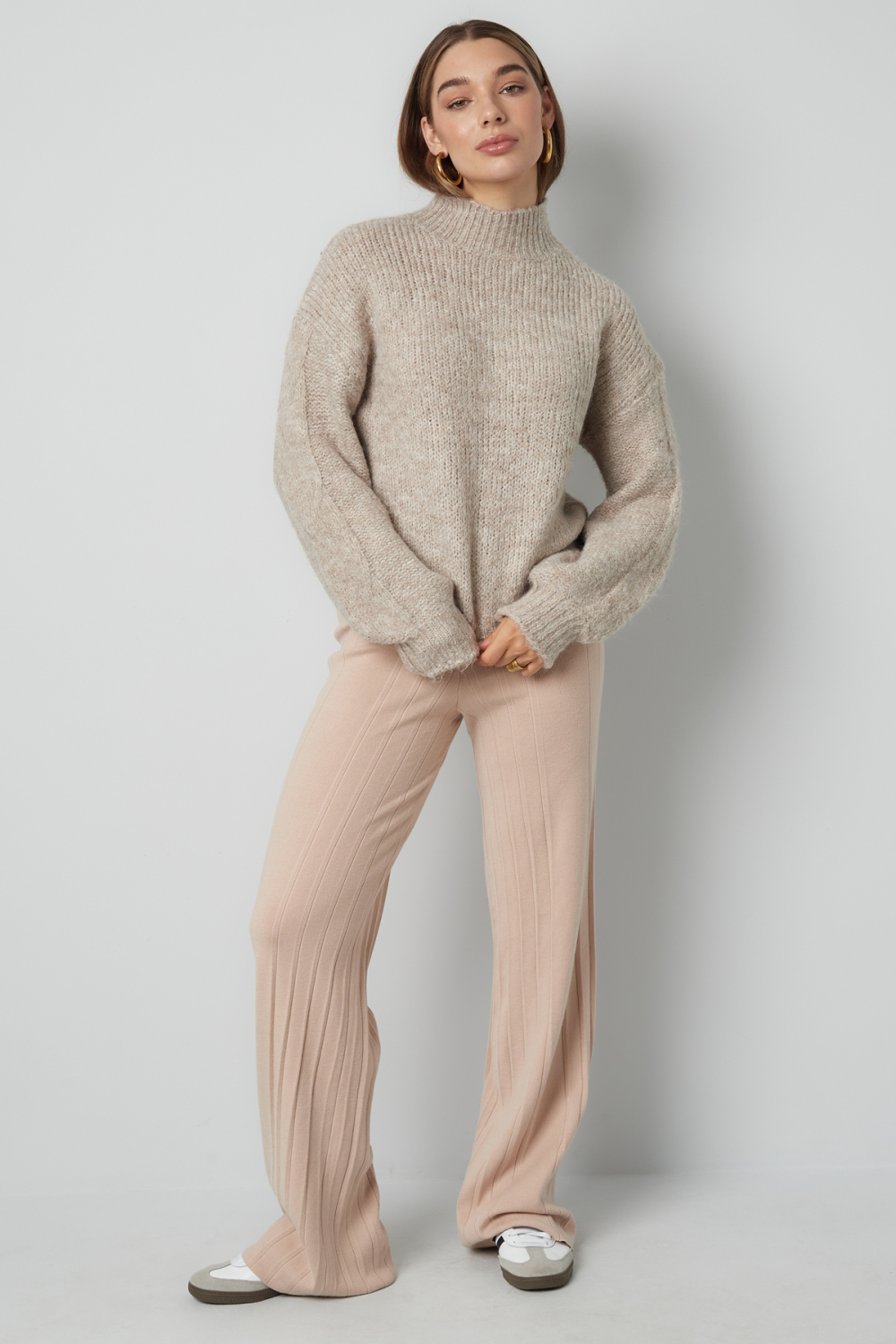 Pull En Acrylique Tricoté Pour Femme Col Roulé Oversized Image10