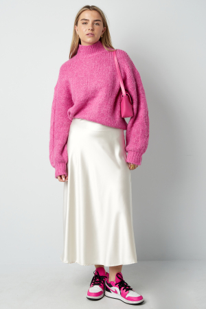 Pull En Acrylique Tricoté Pour Femme Col Roulé Oversized h5 Image11