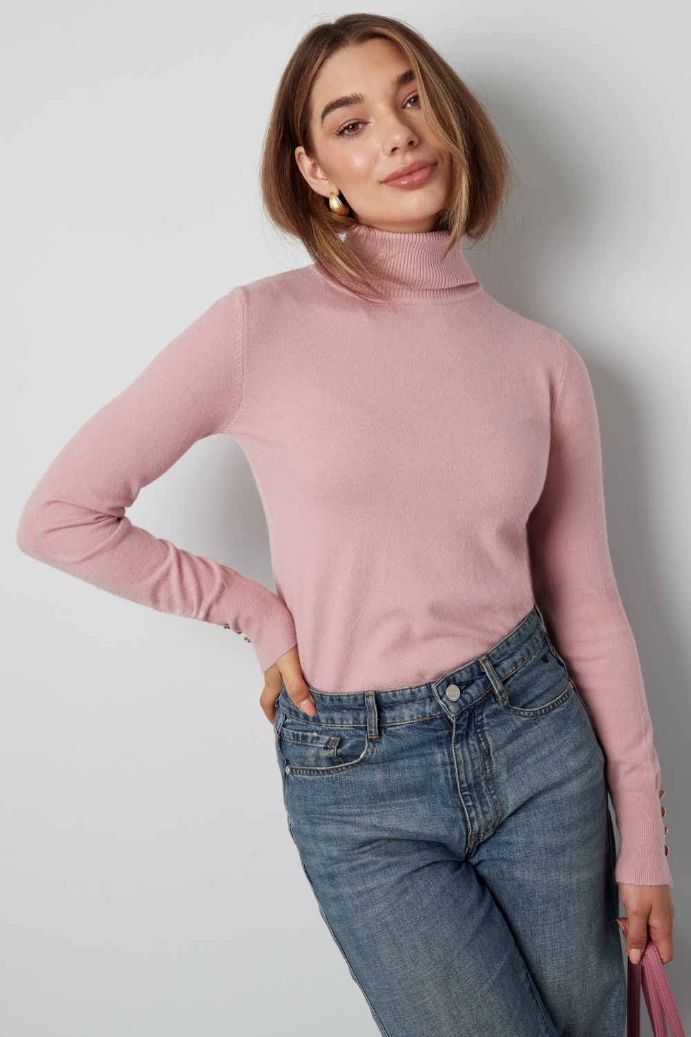 Viscose Femme Pull À Manches Longues Col Roulé Coupe Slim Image10
